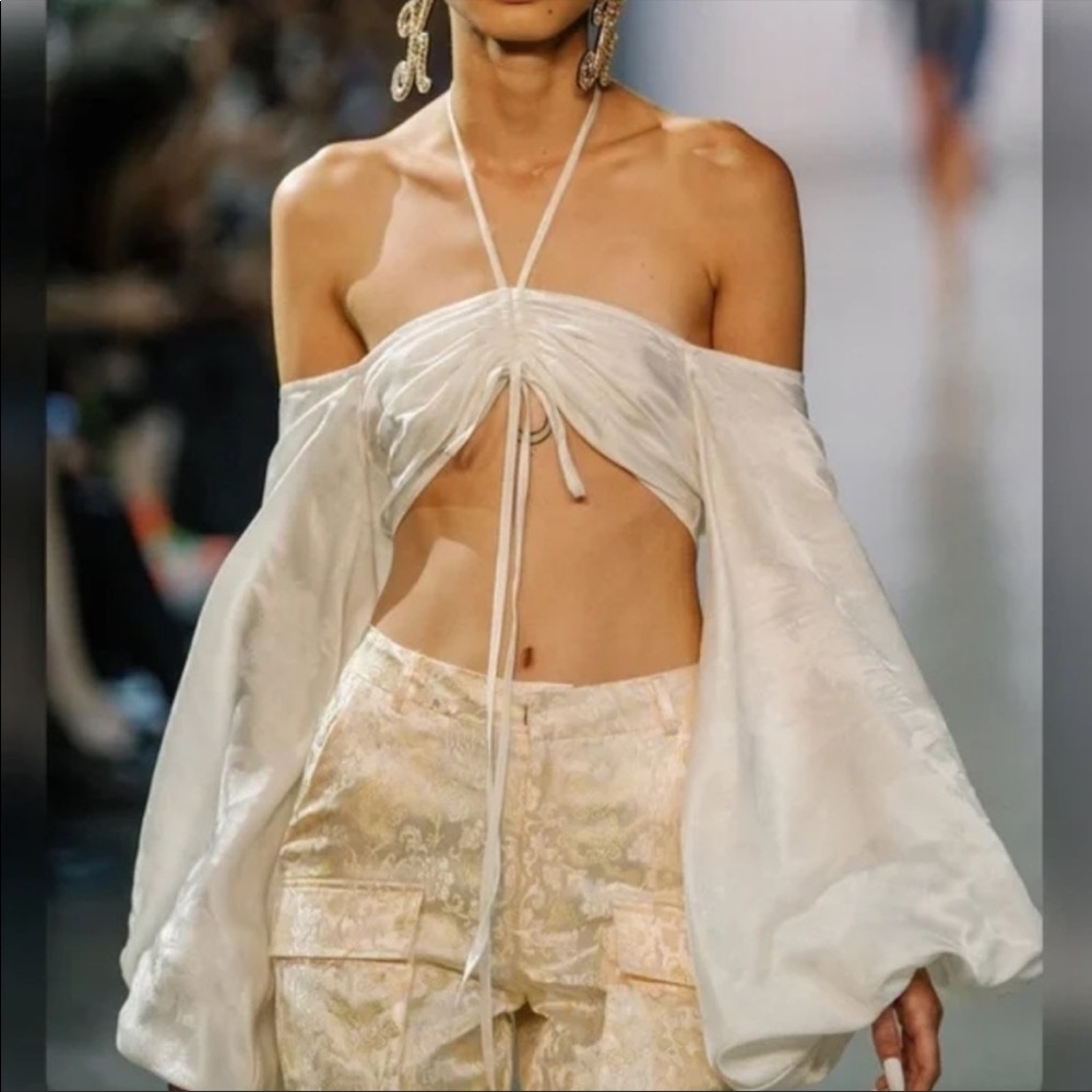 Kim shui discountinued ballon sleeve silk top